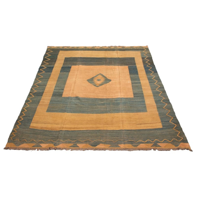 ECARPETGALLERY Flat-Weave Ankara FW Beige Wool Kilim - 10'6 x 12'9
