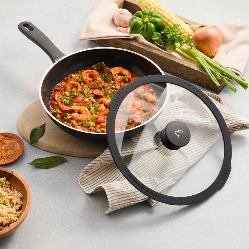 Henckels Nola 11-inch Aluminum Ceramic Nonstick Wok with Lid - Black