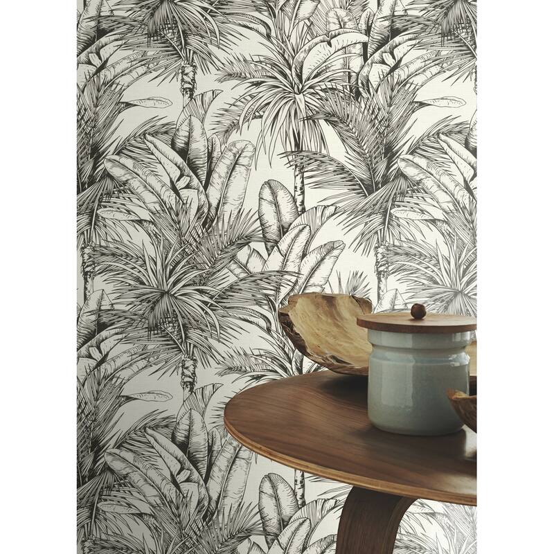 Advantage Serra White Palm Wallpaper