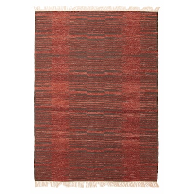 ECARPETGALLERY Flat-Weave Ankara FW Dark Red Wool Kilim - 5'3 x 7'7