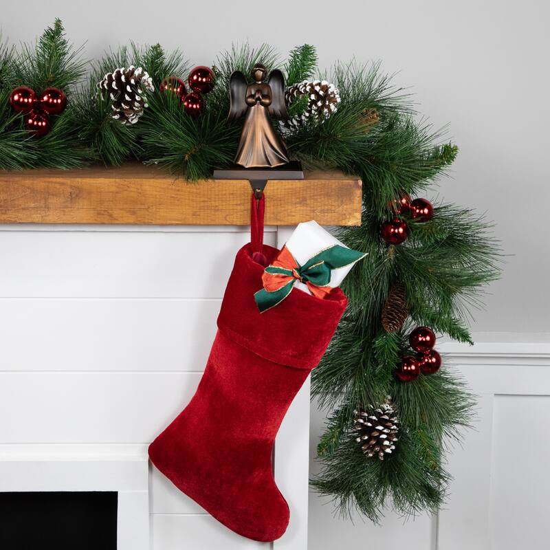 7" Copper-tone Praying Angel Metal Christmas Stocking Holder