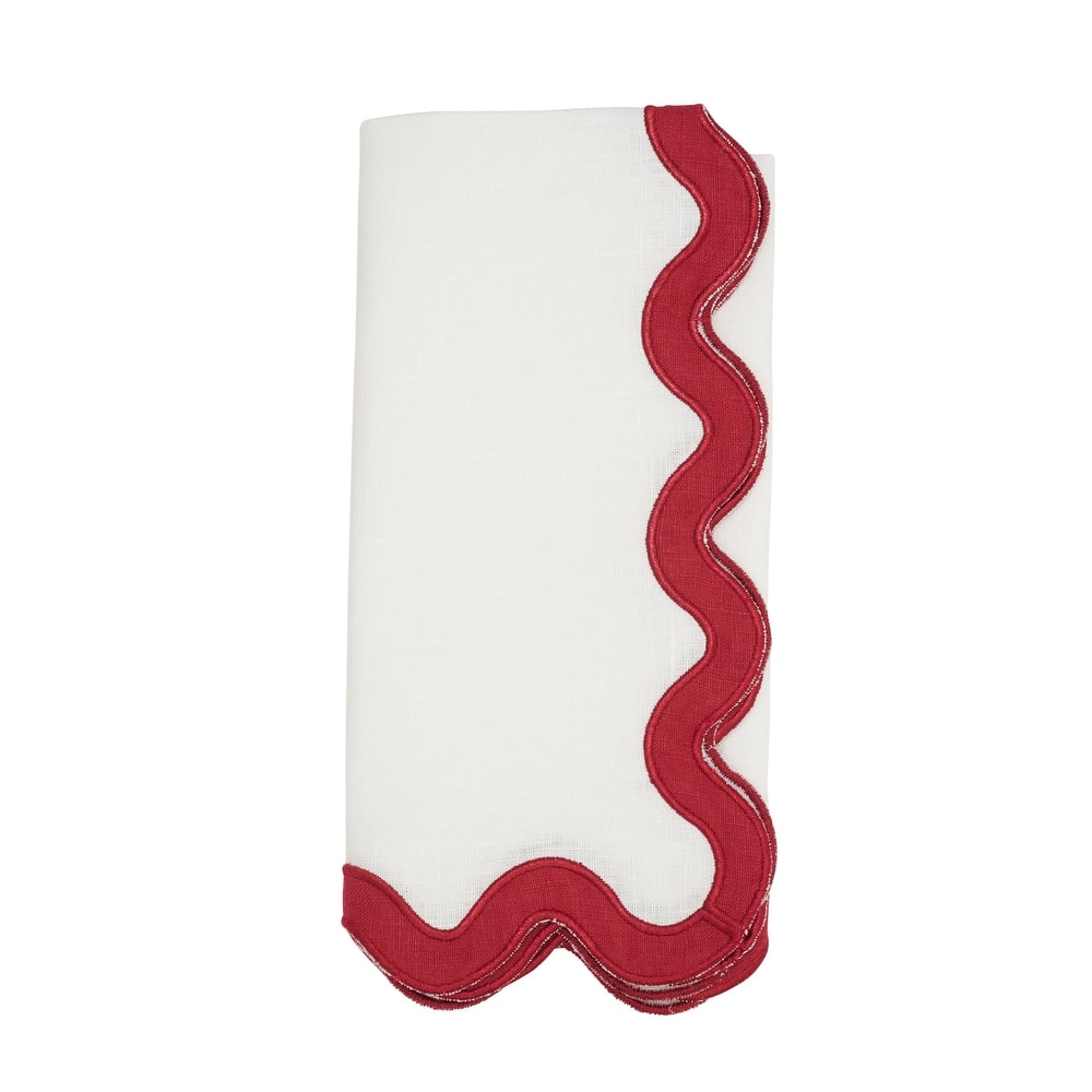 Linen Soft Hue Scallop Napkin (Set of 4) - 20"x20"