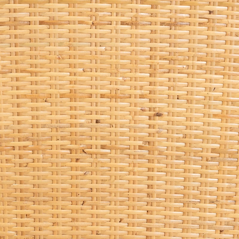 Monaco Modern Bohemian Oak Brown Finished Mahogany Wood and Natural Rattan Dining Chair
