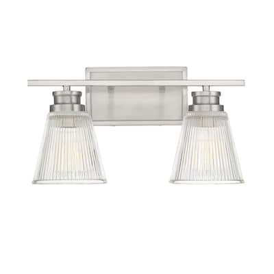 Meridian M80040 2 Light 16" Wide Bathroom Vanity Light with Ribbed