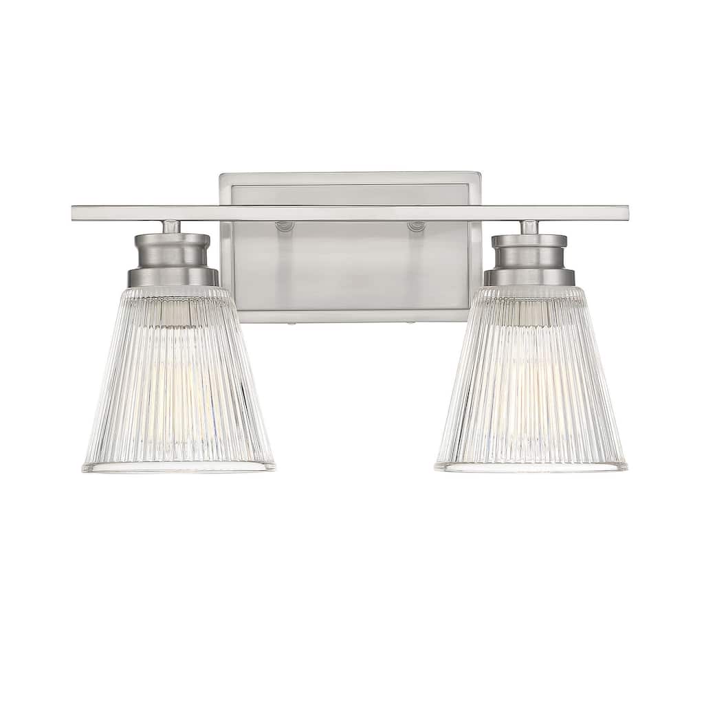 Meridian M80040 2 Light 16" Wide Bathroom Vanity Light with Ribbed