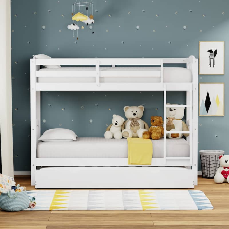 Arca Wood Twin Over Twin Bunk Bed and Trundle