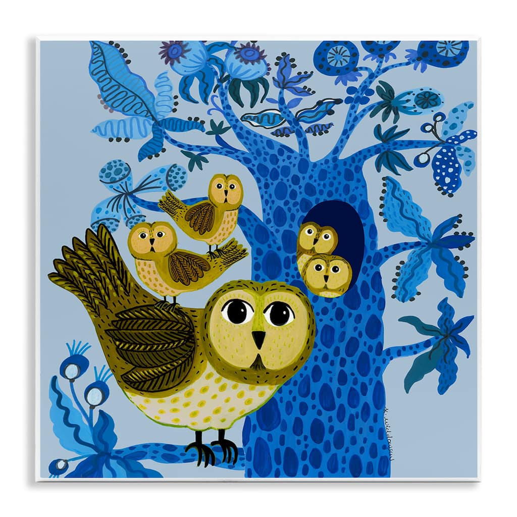 Stupell Playful Owls in Tree Wall Plaque Art Design By Kay Widdowson