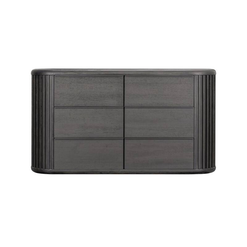 Furniture of America Caelan Modern Black Solid Wood 6-Drawer Double Dresser