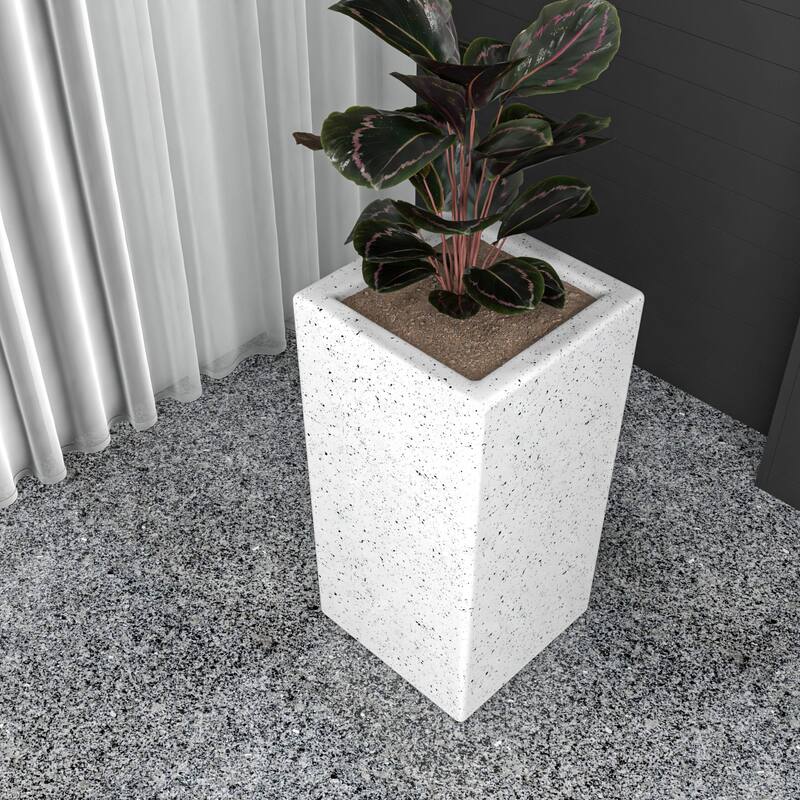 Modern Tall Square in Fiberstone and MGO Clay Planter Terra Series