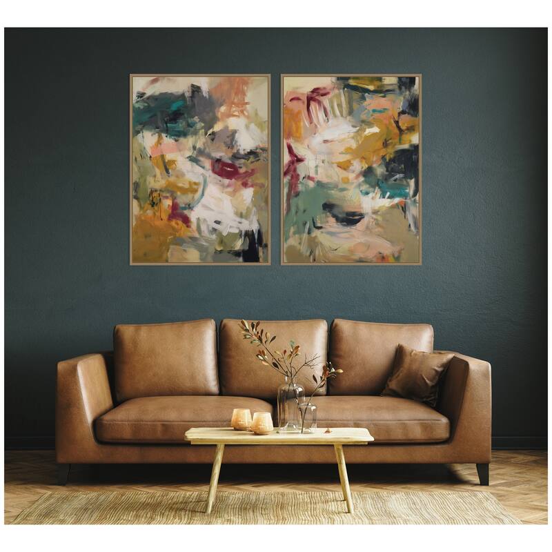 Kate and Laurel Painted Storm No. 1 & No. 2 2 Piece Framed Canvas Wall Art Set by Amy Lighthall