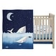 preview thumbnail 2 of 9, Lambs & Ivy Bubbles & Squirt 3-Piece Whale/Ocean Aquatic Baby Crib Bedding Set