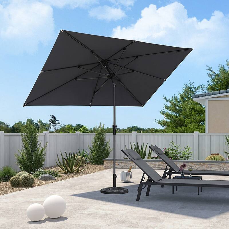 PURPLE LEAF Heavy-duty Crank and Tilt Table Umbrella Outdoor Patio Market Umbrella