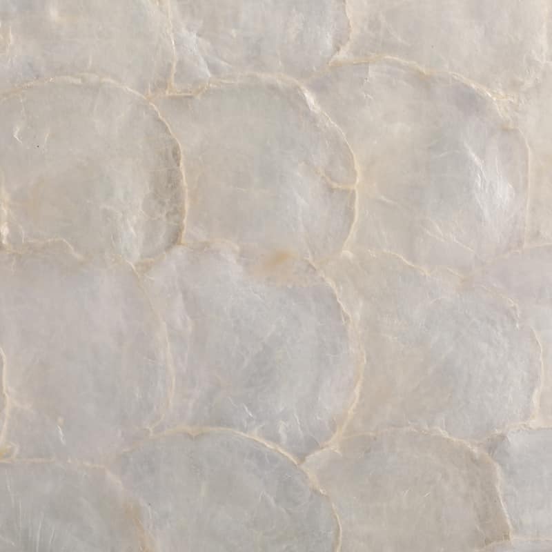 Wood Shell Console Table Coastal Curved Design (Set of 3) - 30" Ivory - 47" x 19" x 29.5"