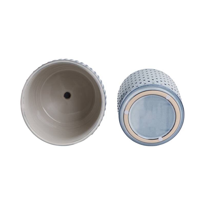 Ceramic Circular Saucer Planters Set of 2 - 6/8 in.