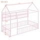 preview thumbnail 64 of 70, Metal Floor House Bed Frame with Fence and Shelves