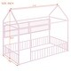 preview thumbnail 3 of 61, Metal House Bed Frame Kids Montessori Bed Floor Bed with Fence and Shelves for Kids Girls Boys