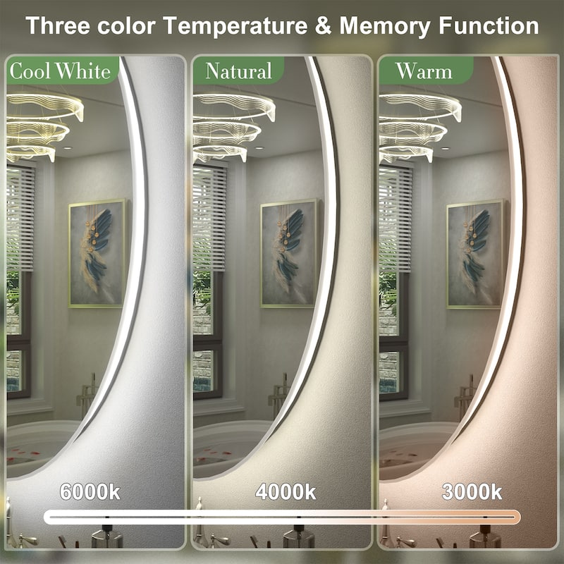 KIOTEE Round Backlit LED Lighted Anti-Fog Bathroom Vanity Mirror with ETL and 3-Year Warranty