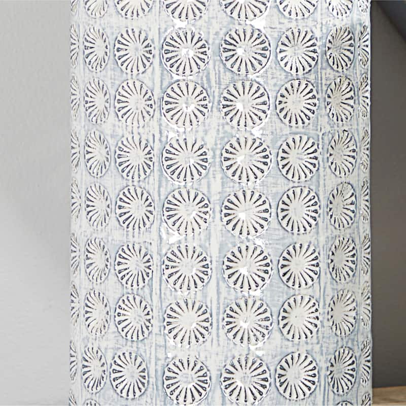 CosmoLiving by Cosmopolitan White Porcelain Ceramic Floral Decorative Vase