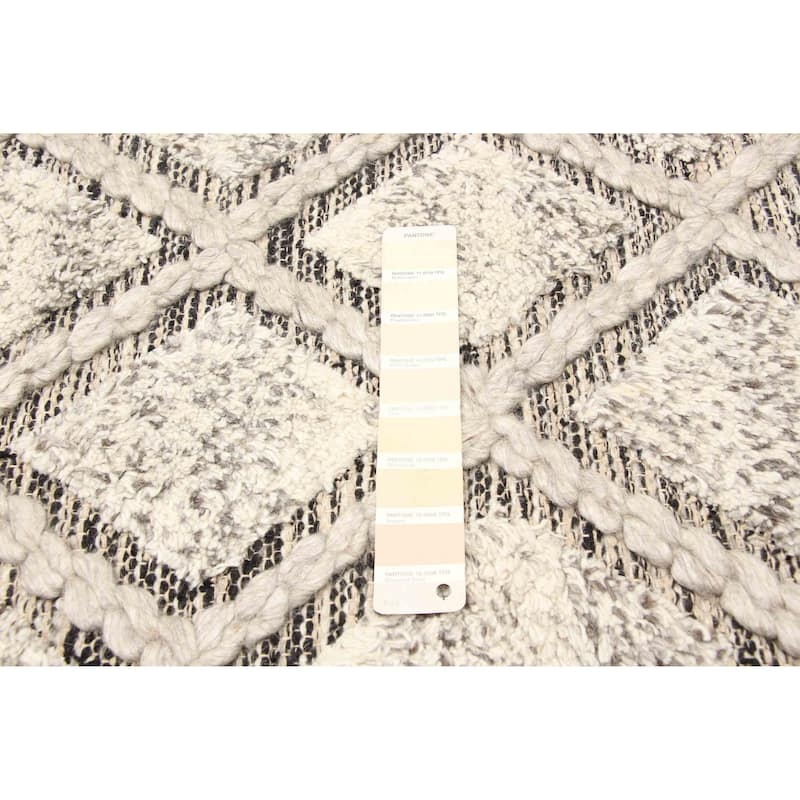 ECARPETGALLERY Braid weave Sienna Cream Wool Rug - 5'0 x 8'0