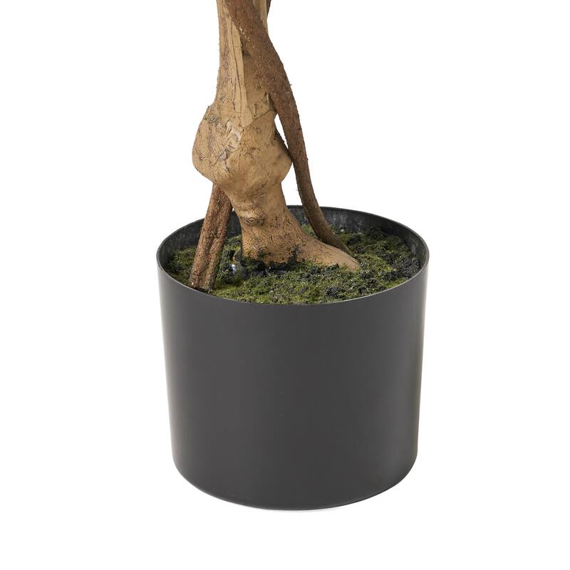 120cm Artificial Ficus Tree in Pot Indoor Outdoor Home Decor - Green