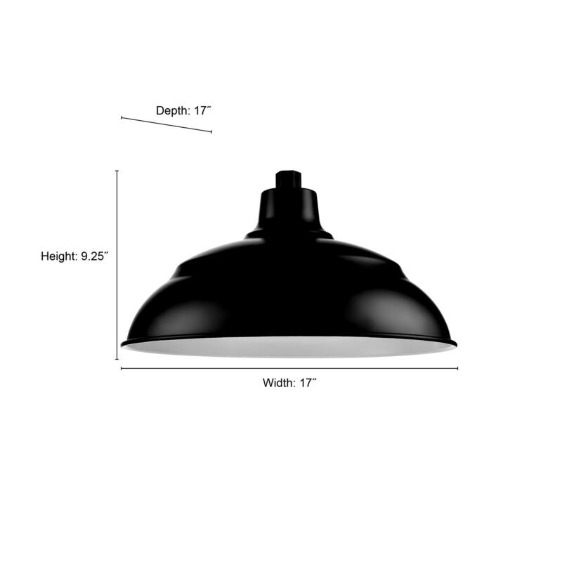 R Series 1-Light Aluminum Warehouse Shade Satin Black - Satin Black