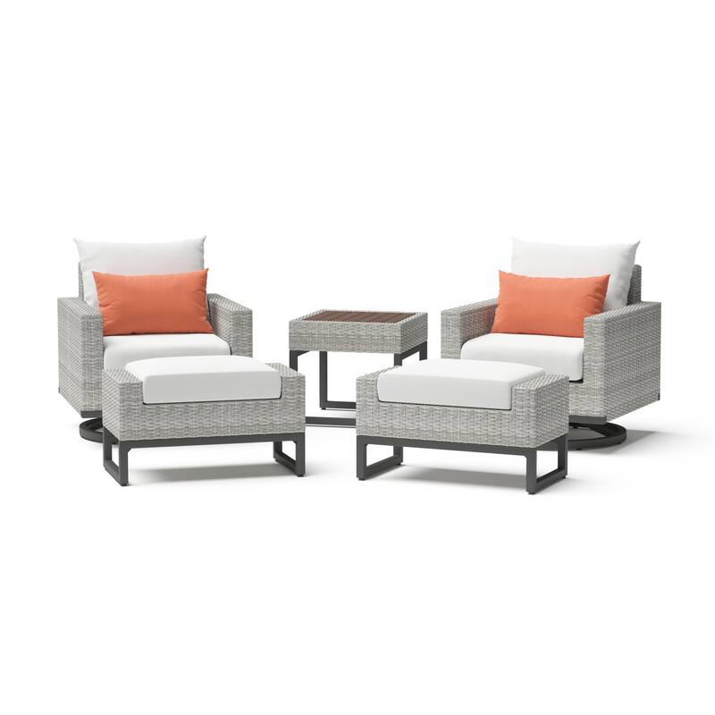 Milo 5 Piece Sunbrella Outdoor Patio Motion Club Set