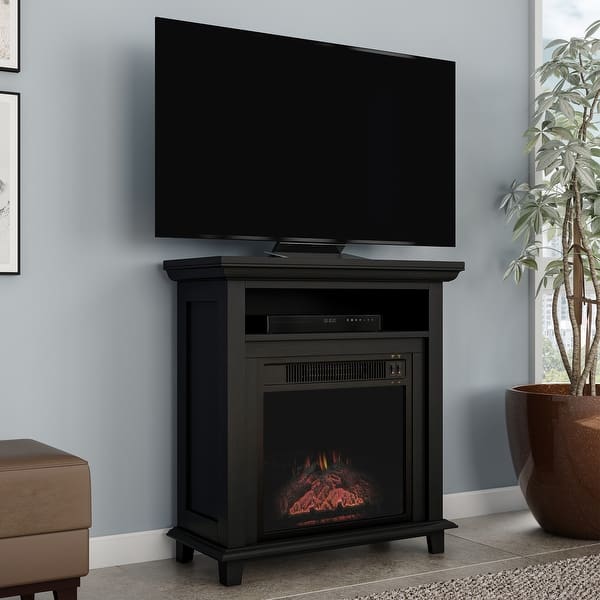 slide 1 of 20, Copper Grove Siavonga Electric Fireplace TV Stand with Faux Logs and LED Flames - 27 x 12.4 x 29 - 27 x 12.4 x 29