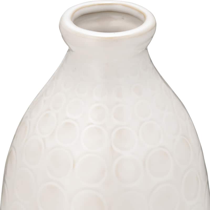 Sagebrook Home Elegant Ceramic Vase, Textured Finish, Home Decor Accent