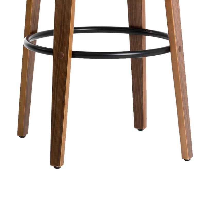 Glitzhome Set of 4 Modern Counter or Bar Height Faux Leather Swivel Pub Stools