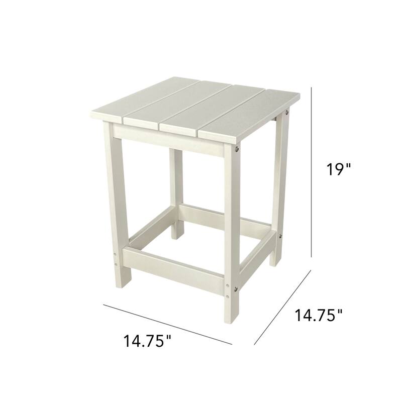 Mason Poly Resin Eco-Friendly All-Weather Square Patio Side Table
