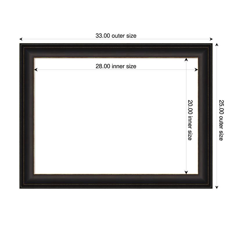 Amanti Art Trio Oil Rubbed Bronze Framed Dry Erase Magnetic Board - 33 x 25 in - Trio Oil Rubbed Bronze