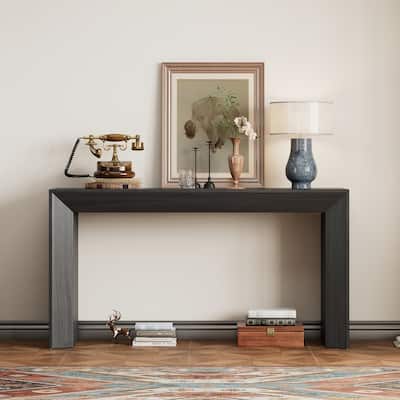 Functional 59" Console Table with Fireplace Design