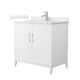 Option White / Giotto Quartz Top / Brushed Nickel