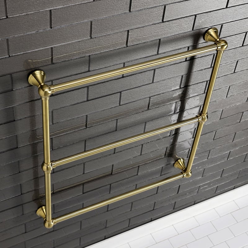Maximilien 30 in. Wall Mount Towel Rack in Brushed Brass