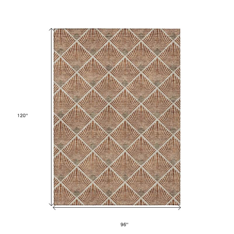 HomeRoots Geometric Transitional Rectangle Outdoor Rug