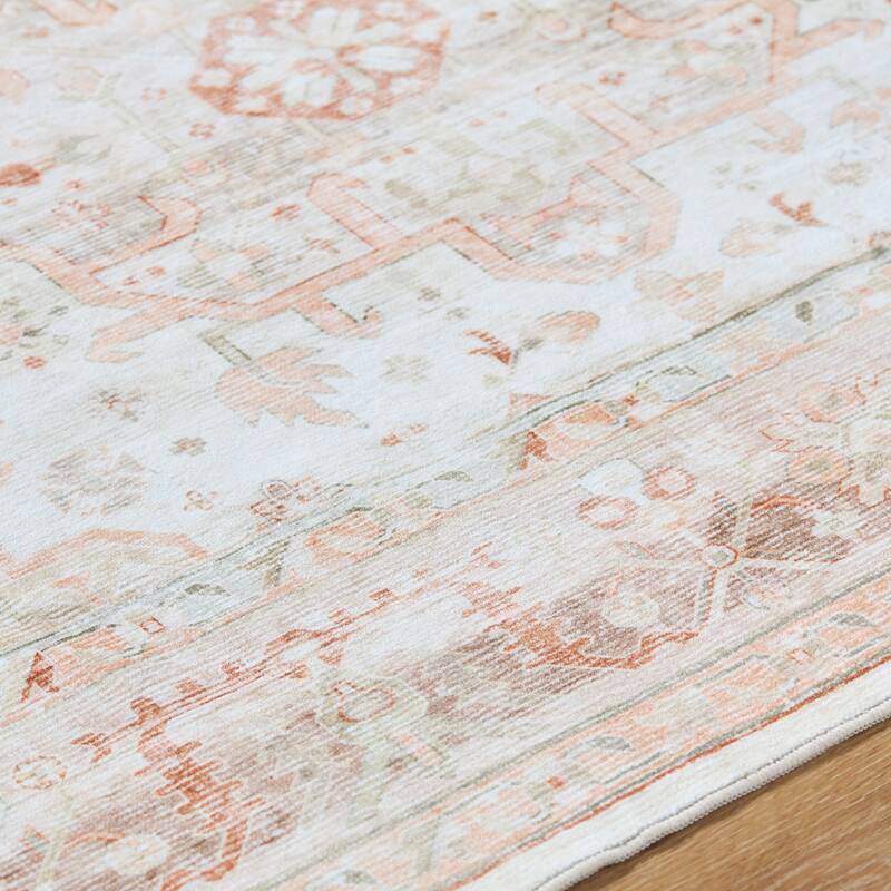 Livabliss Traditional Lavable Medallion Washable Area Rug