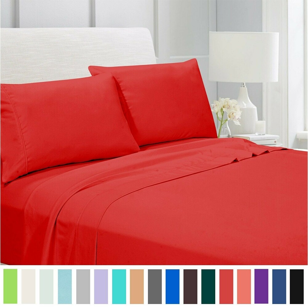 Egyptian Comfort 1800 Count Ultimate Bed Sheet Deep Pocket Sheets 4 Piece Set 