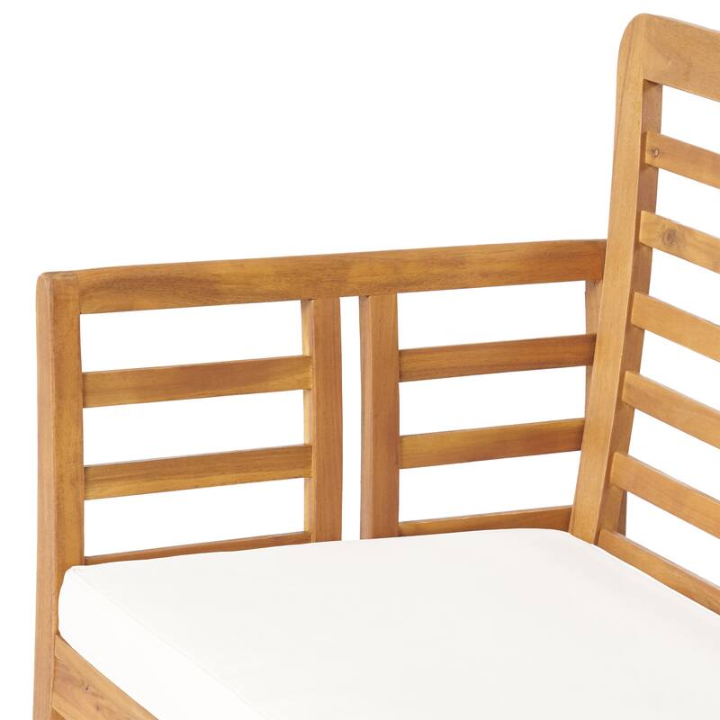 Caydon Acacia Wood Outdoor Loveseat with Cushions by Christopher Knight Home