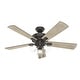 preview thumbnail 2 of 15, Hunter 52" Crestfield Ceiling Fan with 3-Light LED Light and Pull Chain - Farmhouse, Casual, Rustic