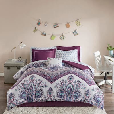 Layne Purple Complete Bed And Sheet Set by Intelligent Design