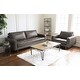 preview thumbnail 3 of 34, Abbyson Holloway Mid-century 2-pc. Top Grain Leather Sofa and Armchair Set Grey