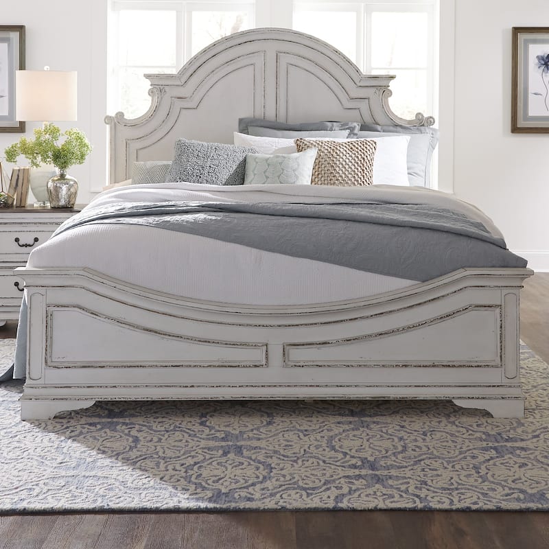 Liberty Furniture Magnolia Manor Panel Bed, Bresser, Mirror, and Chest - California King, King or Queen