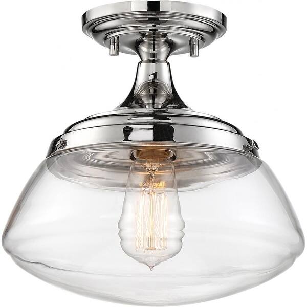slide 2 of 3, Kew 1-Light Semi Flush Polished Nickel - N/A