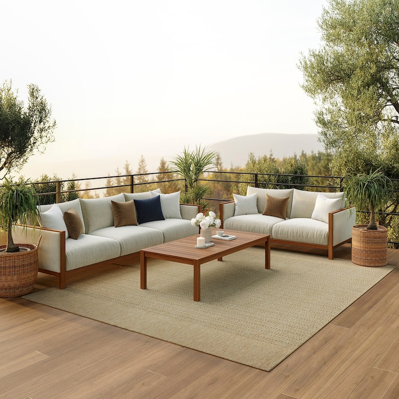 Nourison Tulum Indoor/Outdoor Striped Area Rug - 10' x 14' - Cream