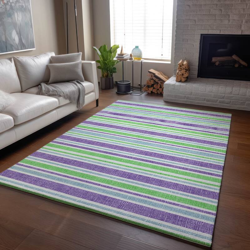 Premium Washable Super Soft Modern Cabana Stripe Mayfield Rug