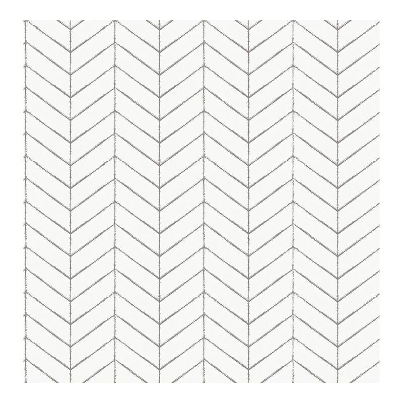 Chesapeake Bison Taupe Herringbone Wallpaper - 20.5 x 396 x 0.025