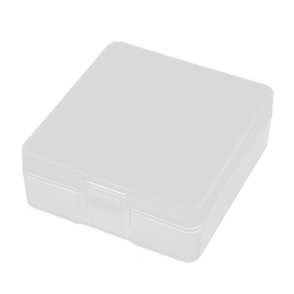 56mmx53mmx21mm Transparent Storage Case Hard Plastic Battery Holder Organizer
