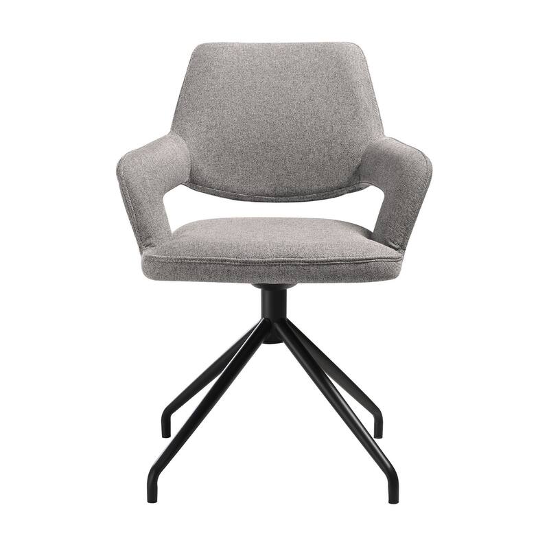 Black/Light Gray Fabric Upholstered Metal Frame Dining Chair, Set of 2, Sturdy Dining Chair for Dining Rooms - 21.75