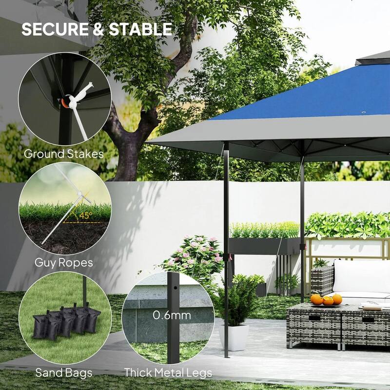 13'x13' Pop Up Canopy Tent,UPF50+ Tents for Parties,Height Adjustable