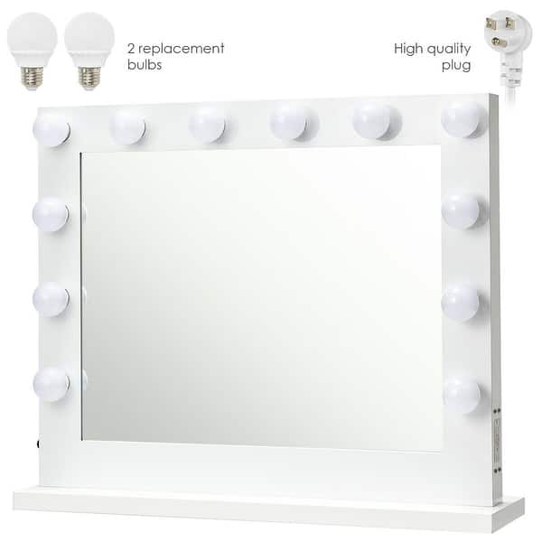 Shop Gymax Vanity Mirror Dimmer Light Hollywood Makeup Mirror Wall